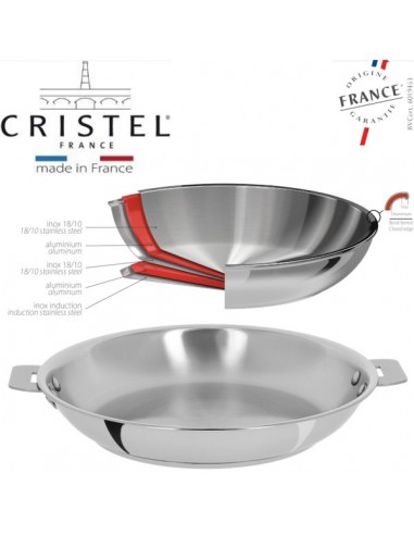 POELE INOX 28CM CASTELINE - CRISTEL