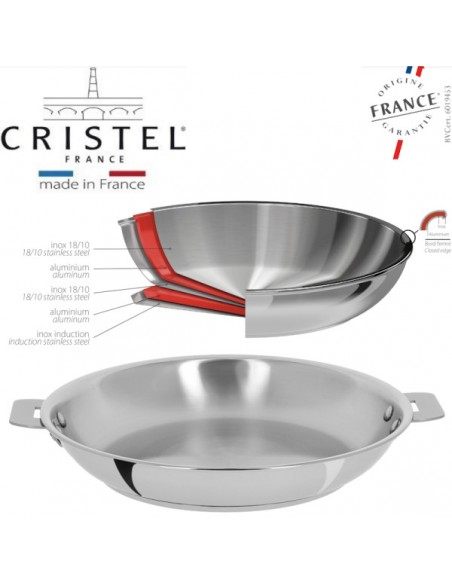 POELE INOX 28CM CASTELINE - CRISTEL