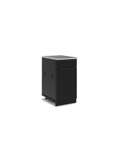 MEUBLE DE RANGEMENT NOIR & INOX -...