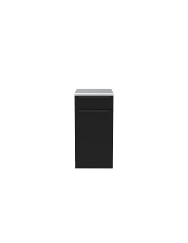 MEUBLE DE RANGEMENT NOIR & INOX -...