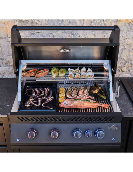 CUISINE D'EXTERIEUR OASIS NOIR MAT AVEC BARBECUE BIG 32 NOIR - NAPOLEON