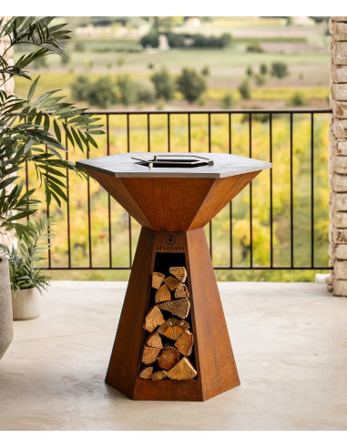 BRASERO PLANCHA HEXAGONE AGAPE 85 CORTEN