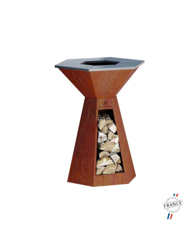 BRASERO PLANCHA HEXAGONE AGAPE 85 CORTEN