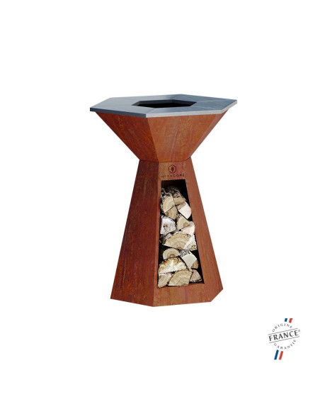 BRASERO PLANCHA HEXAGONE AGAPE 85 CORTEN