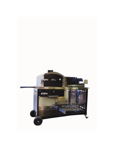 DUO FOUR A BOIS ET BARBECUE-ROTISSOIRE REVERSIBLE - EL MAESTRO GLM