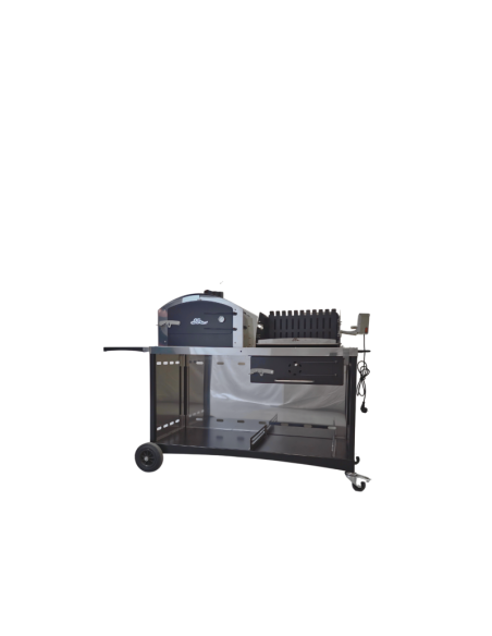 DUO FOUR A BOIS ET BARBECUE-ROTISSOIRE REVERSIBLE - EL MAESTRO GLM