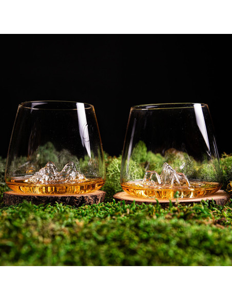SET 2 VERRES TOPOGRAPHIC TRE CIME & MONTE ROSA - ALASKAN MAKER