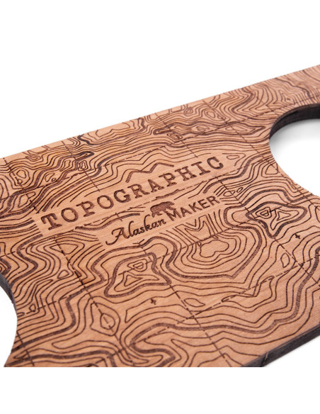 PRESENTOIR TOPOGRAPHIC POUR 2 VERRES SPIRITUEUX - ALASKAN MAKER