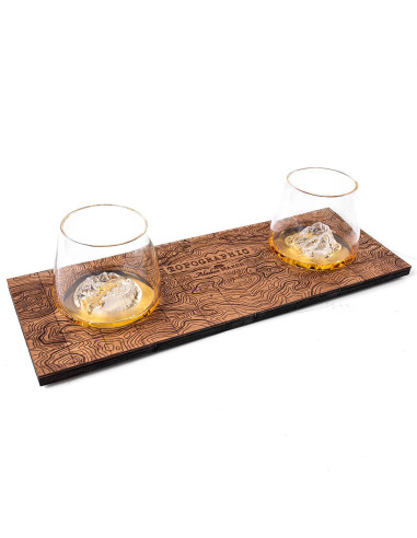 PRESENTOIR TOPOGRAPHIC POUR 2 VERRES...