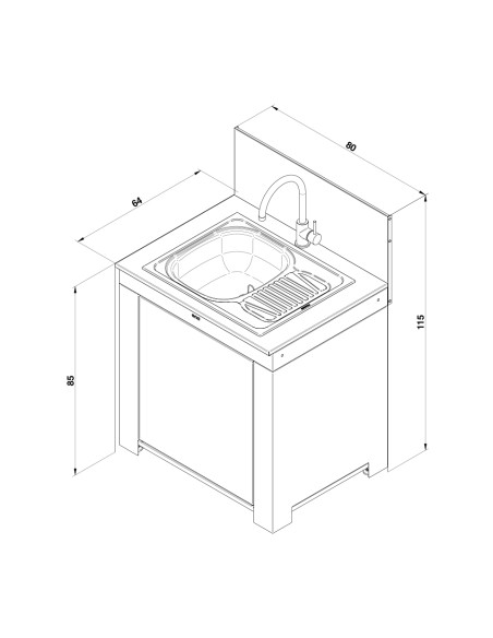 MODULE EVIER RECTANGULAIRE SAUGE - ENO