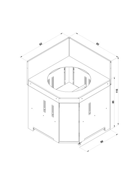 MODULE D'ANGLE 80x80 SAUGE POUR ENCASTREMENT KAMADO M OU L - ENO