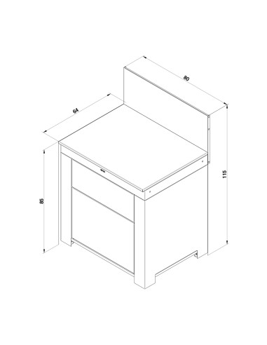 MODULE PLAN DE TRAVAIL AVEC 2 TIROIRS...