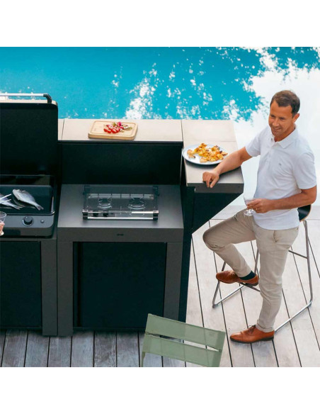 MODULE TABLE DE CUISSON MASTER 2 FEUX GAZ GRIS CARGO - ENO