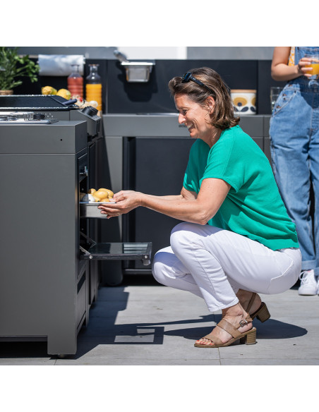 MODULE COMBINE TABLE DE CUISSON ET FOUR GRIS CARGO - ENO
