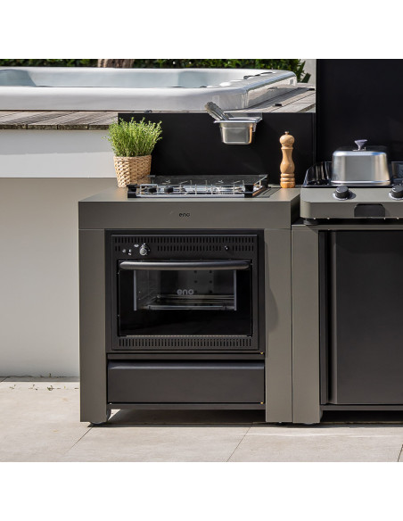 MODULE COMBINE TABLE DE CUISSON ET FOUR GRIS CARGO - ENO