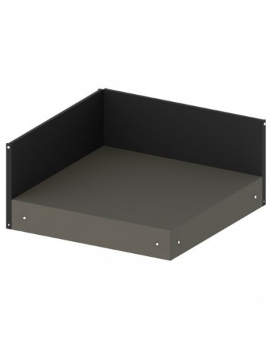 PLATEAU D ANGLE ACIER GRIS TAUPE MODULE CUISINE + CREDENCE