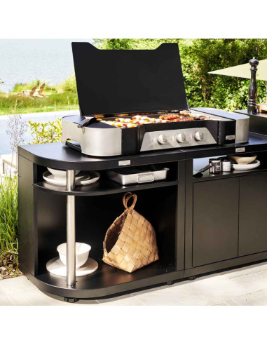MODULE CUISINE ARRONDI GAUCHE NOIR -...