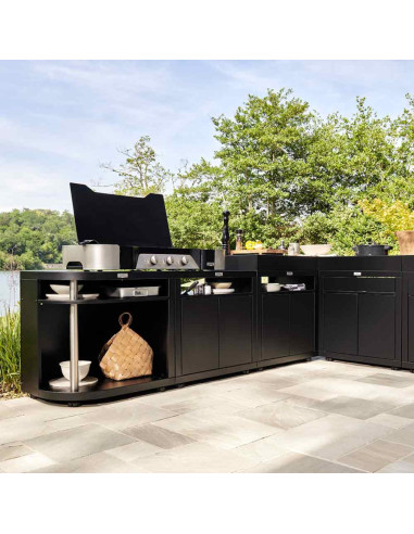 MODULE CUISINE ARRONDI GAUCHE NOIR -...