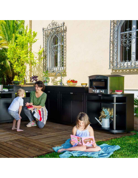 MODULE DE CUISINE ARRONDI DROITE NOIR - LE MARQUIER