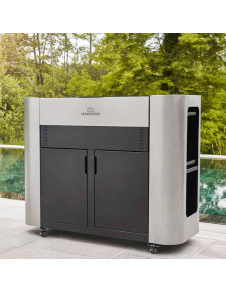 PLANCHA GAZ XL EXCLUSIVE 375 DUO AVEC CHARIOT ET CAPOT - LE MARQUIER