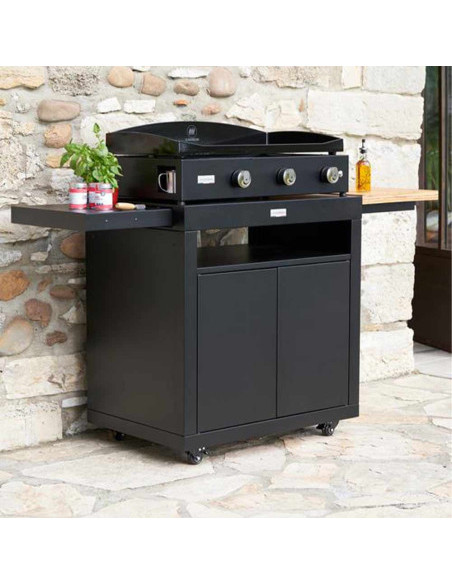 DESSERTE MEUBLE 80 NOIR AVEC TABLETTES - LE MARQUIER