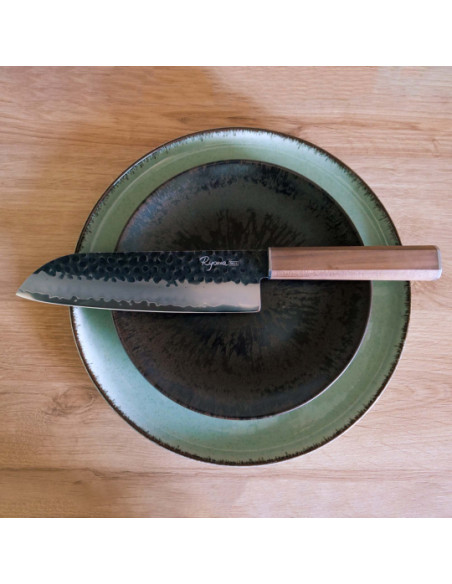 COUTEAU SANTOKU 18CM DAMAS MARTELE - RYOMA KUROSAN