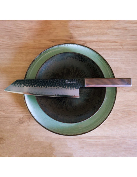 COUTEAU GRAND KIRITSUKE 21CM DAMAS MARTELE - RYOMA KUROSAN