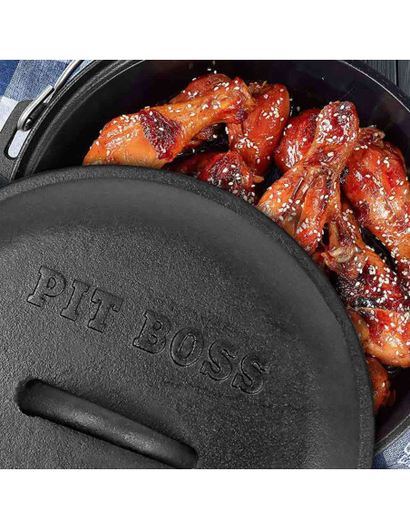 SET DE 6 USTENSILES DE CUISSON EN FONTE AVEC GANT -  PIT BOSS