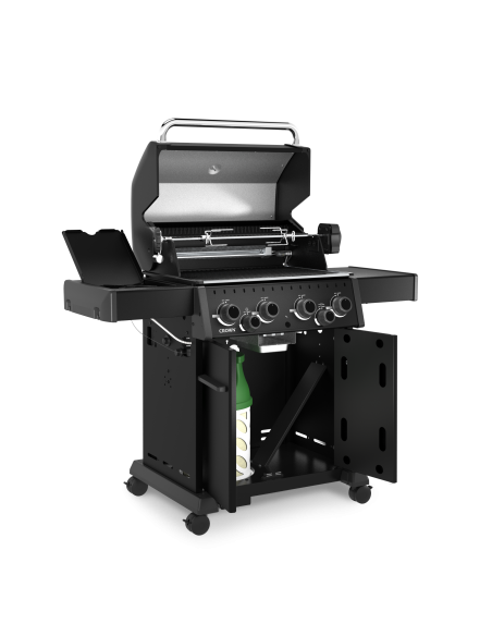 BARBECUE GAZ CROWN 490 SHADOW AVEC KIT ROTISSERIE - BROIL KING