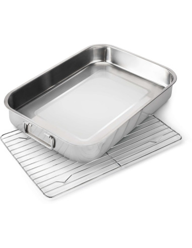 PLAT / LECHEFRITE EN INOX AVEC GRILLE...