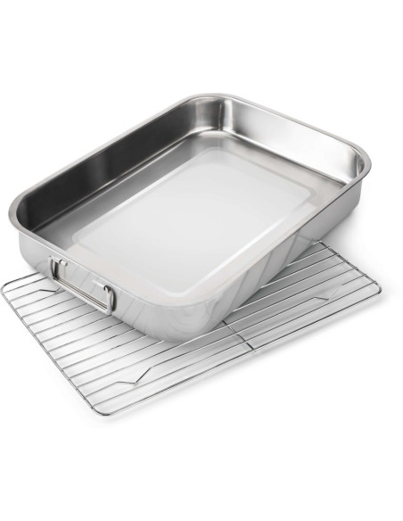 PLAT / LECHEFRITE EN INOX AVEC GRILLE - NAPOLEON