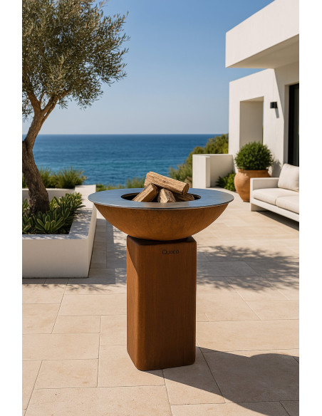 BRASERO PLANCHA CURVO SMALL CORTEN &Oslash;72cm - QUOCO