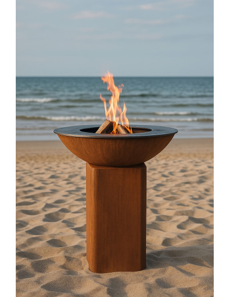 BRASERO PLANCHA CURVO MEDIUM CORTEN &Oslash;84cm - QUOCO
