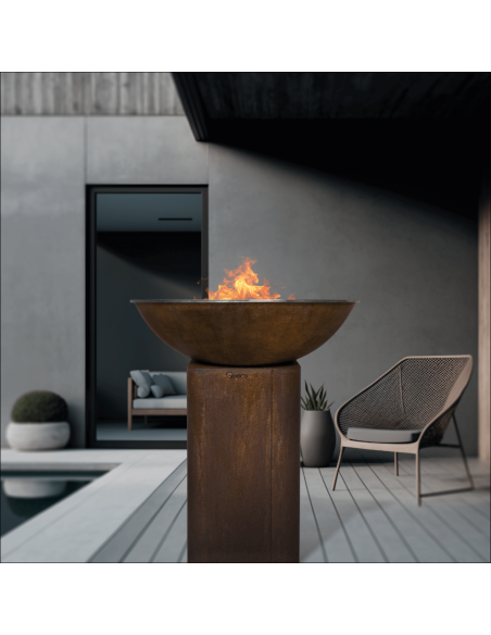 BRASERO PLANCHA CURVO SMALL CORTEN &Oslash;72cm - QUOCO