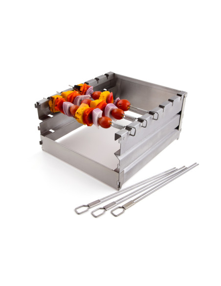 PROTECTION ET SUPPORT POUR RECHAUD LATERAL + 6 BROCHETTES - BROIL KING