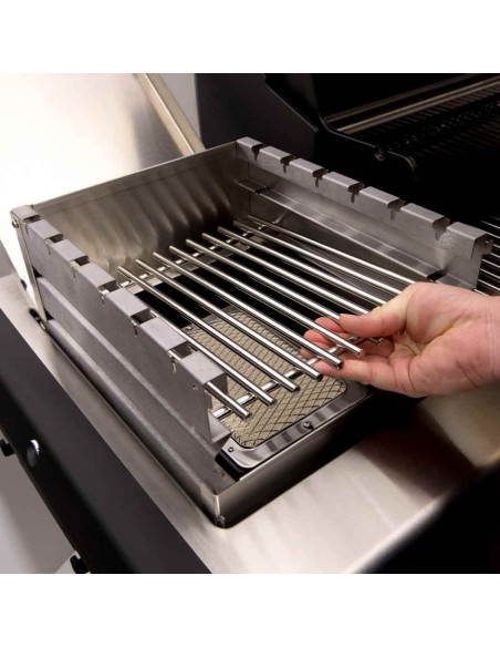 PROTECTION ET SUPPORT POUR RECHAUD LATERAL + 6 BROCHETTES - BROIL KING